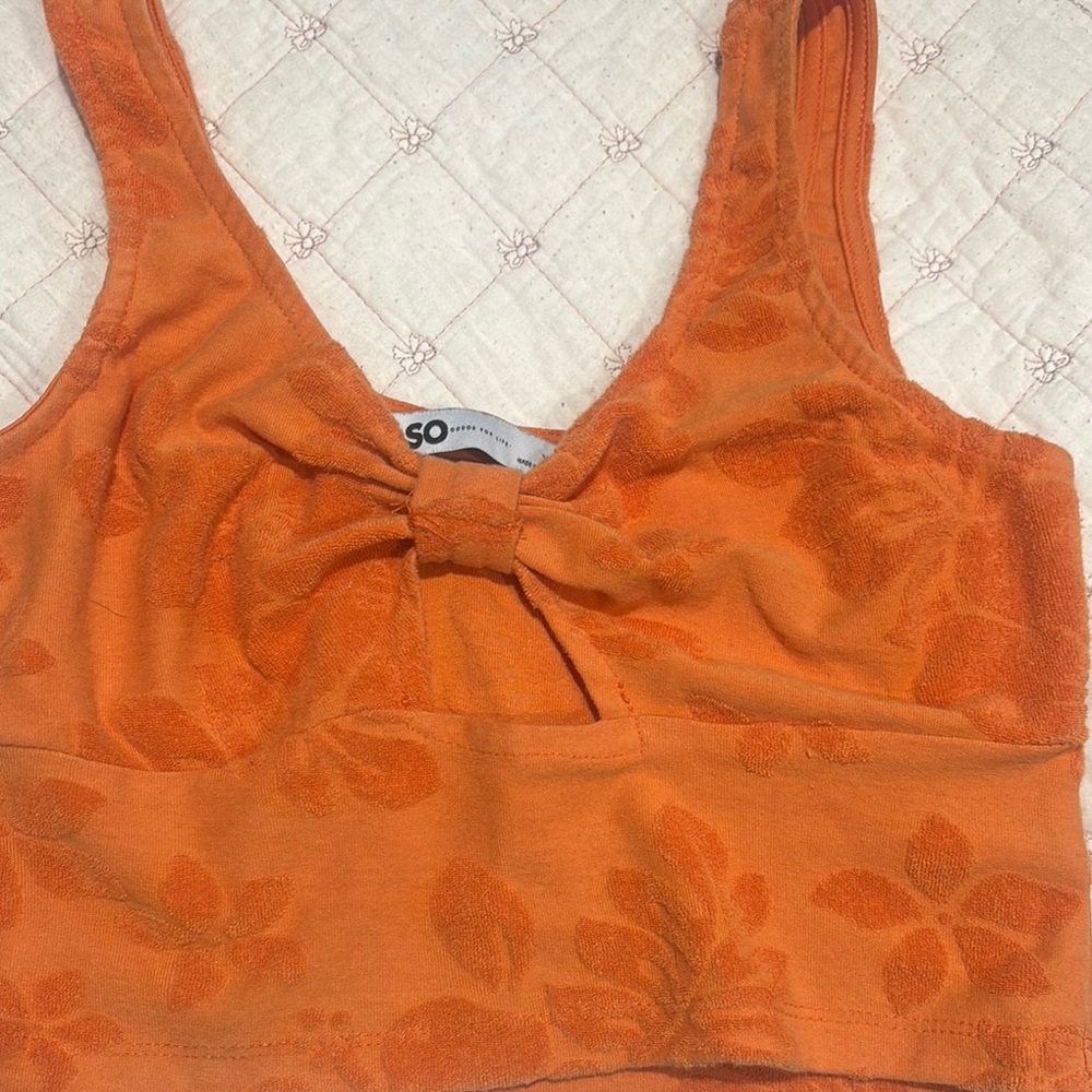 Orange Floral Crop Top